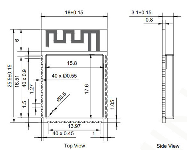 Module de communication sans fil d'émetteur-récepteur de WiFi ESP32-S2-SOLO-2-N4 2.4GHz 0