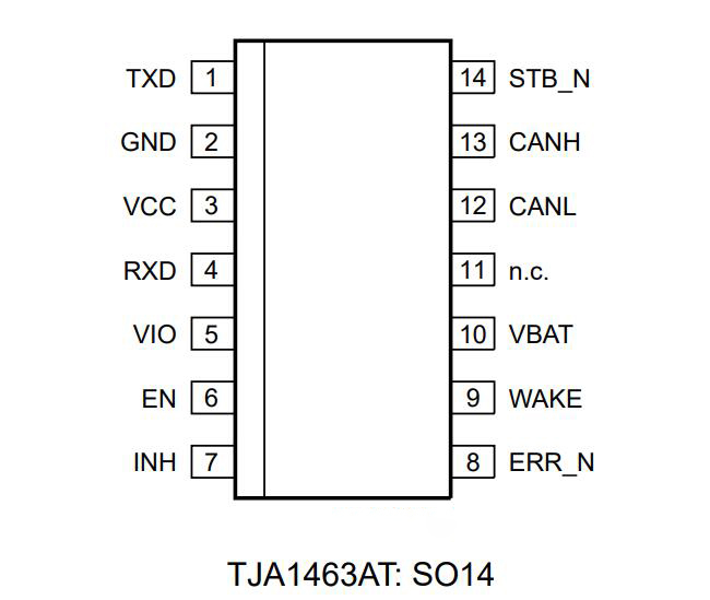 L'émetteur-récepteur IC TJA1463AT/0Z PEUT l'émetteur-récepteur 14-SOIC 8Mbps 0 d'amélioration de signal de FD