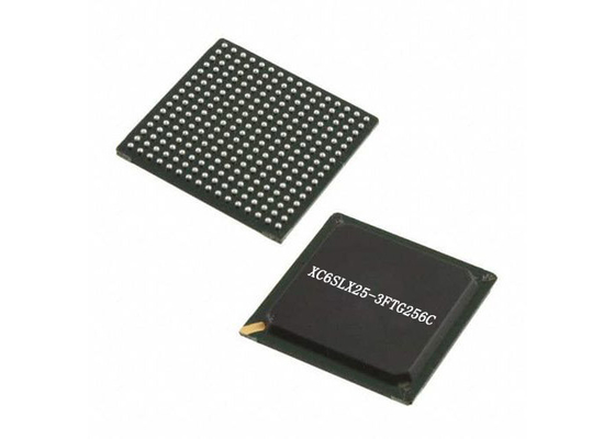 Paquet extérieur intégré du bâti 256-LBGA de FPGA IC de Fil-lien d'IC XC6SLX25-3FTG256C