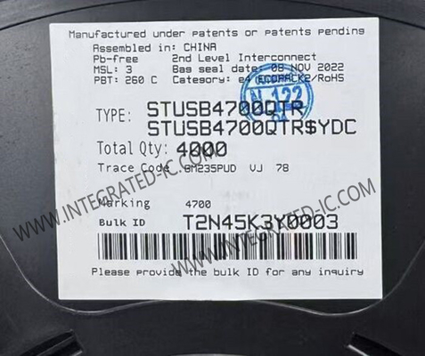 Puce de circuit intégré STUSB4700QTR 400kb/s Contrôleur USB PD autonome QFN-24