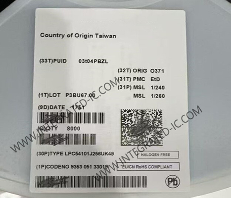 LPC54101J256UK49 Microcontrôleur MCU 100MHz Microcontrôleurs à un seul noyau 32 bits