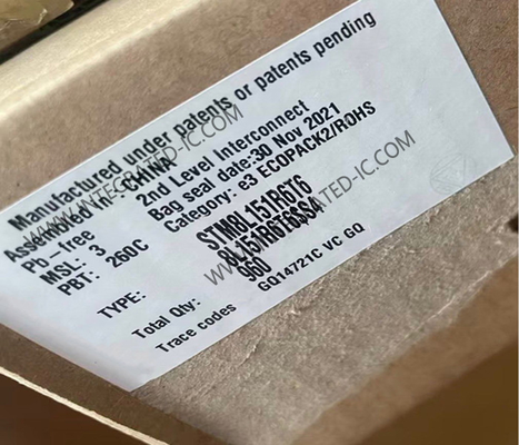 STM8L151R6T6 Microcontrôleur MCU 16MHz 8 bits Microcontrôleur IC LQFP-64 MCU intégré