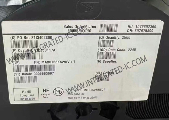 MAX6753KA29 Circuits de redémarrage à puce de circuit intégré μP avec redémarrage réglable par condensateur/délai de décalage de temps de surveillance