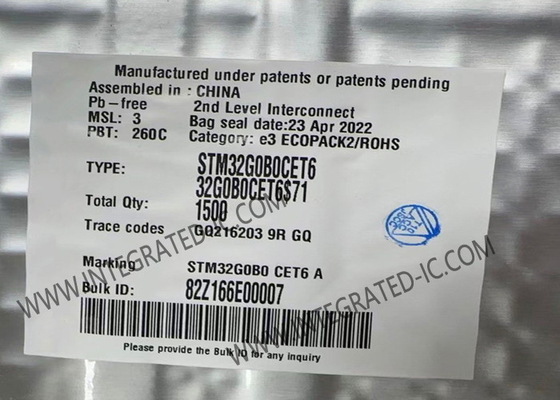STM32G0B0CET6 64MHz à un noyau à 32 bits 512KB a enfoncé des microcontrôleurs IC