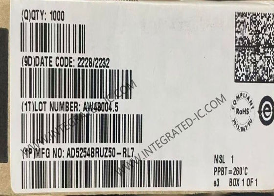 AD5254BRUZ50 Circuit intégré à puce Potentiomètre numérique à mémoire non volatile I2C quad 256 positions