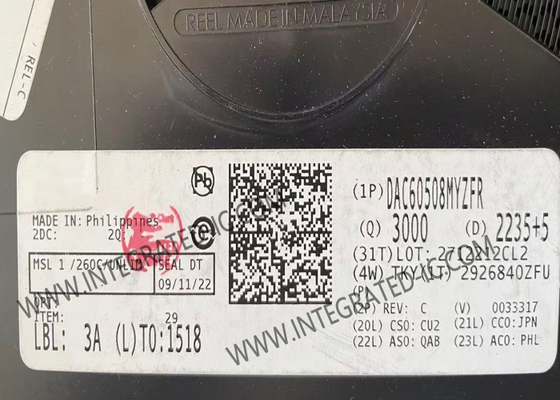 Puce de circuit intégré DAC60508MYZFR 8 canaux convertisseurs numériques à analogiques DSBGA-16