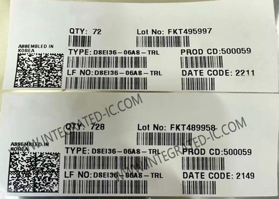 DSEI36-06AS-TRL Circuit intégré - Puce Redresseur Diode 600V Diode épitaxiale à récupération rapide