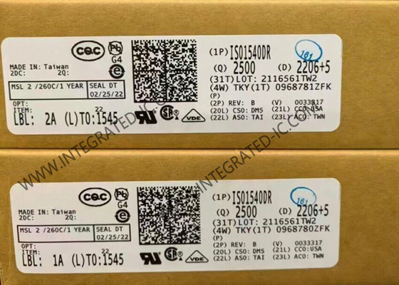 Puce de circuit intégré ISO1540DR, isolateurs bidirectionnels I2C basse consommation 2500Vrms