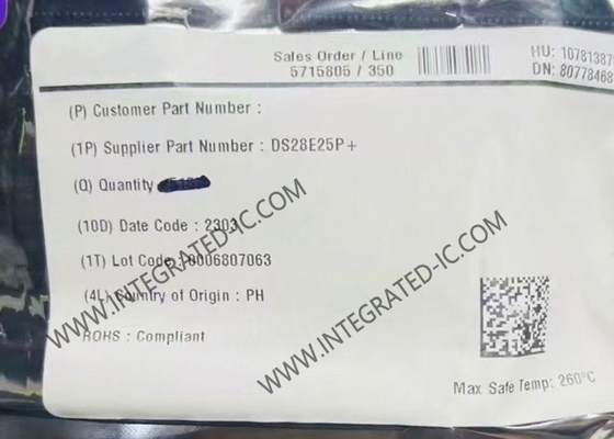 Puce de circuit intégré mémoire DS28E25P DeepCover Secure Authenticator avec SHA-256 1-Wire et EEPROM utilisateur 4Kb