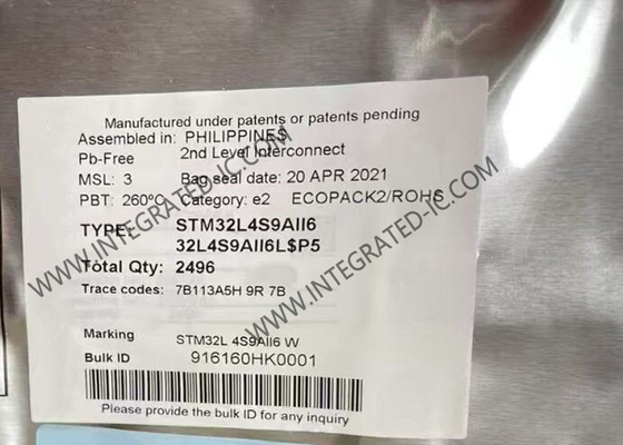 Puce instantanée du microcontrôleur MCU 2MB IC du BRAS Cortex-M4 STM32L4S9AII6 169UFBGA 32Bit