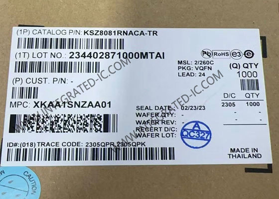 Circuit intégré Ethernet KSZ8081RNACA Transceiver de couche physique 10/100 BASE-TX avec support RMII