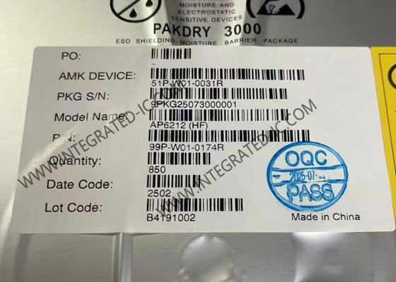 AP6212 BT IC hautement intégré Wi-Fi à bande unique 11b/g/n et BT 5.4 Module QFN-44