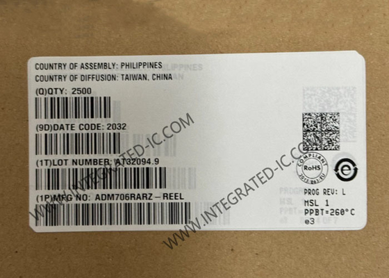 Circuit intégré ADM706RARZ, circuit de supervision de microprocesseur, moniteurs de tension 3V