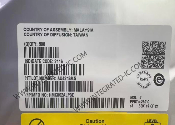 HMC802ALP3E Puce de circuit intégré GaAs MMIC Attenuateur de commande positive numérique à 1 bit