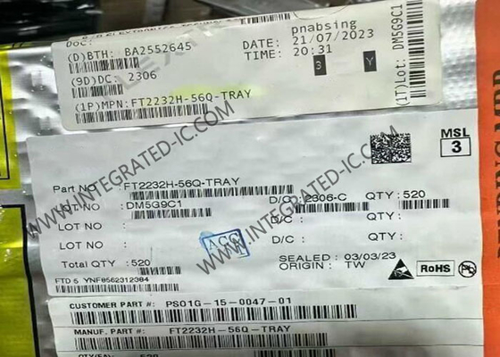 Puce de circuit intégré FT2232H-56Q 70mA double contrôleur USB haute vitesse VQFN56