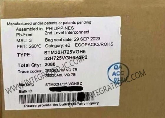 Microcontrôleur MCU STM32H725VGH6 ARM Cortex-M7 MCU avec 564 KB de mémoire vive