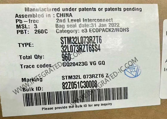 Microcontrôleur MCU STM32L073RZT6 Microcontrôleurs ARM Ultra Basse Consommation CPU 32MHz