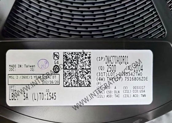 INA270AQDRQ1 Puce de circuit intégré pour amplificateur de détection de courant avec bande passante de 130 kHz et large plage de mode commun -16V à +80V dans le paquet SOIC8