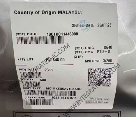 MCIMX6Q6AVT08ADR Microcontrôleur MCU i.MX6Q Quad Core 32 bits 852MHz ARM Cortex-A9 Microprocesseur avec une vitesse de 1 GHz