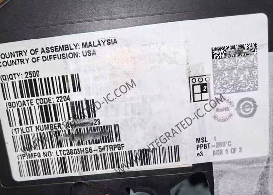 Circuit intégré LTC3803HS6-5, contrôleur flyback avec fréquence de 200 kHz, tension d'alimentation de 4V à 8,1V et température de fonctionnement de -40°C à 150°C