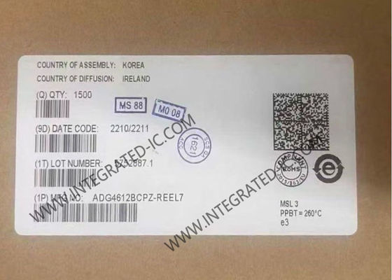 Puce de circuit intégré ADG4612BCPZ avec une résistance de 50 mOhm sur les commutateurs SPST quadri-canaux à 4 canaux et une résistance maximale de 6,1 Ohms