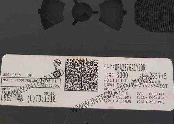 Amplificateur opérationnel de précision OPA2376AIYZDR avec bande passante de gain de 5,5 MHz, vitesse de balayage de 2 V/µs et tension de décalage d'entrée de 5 µV