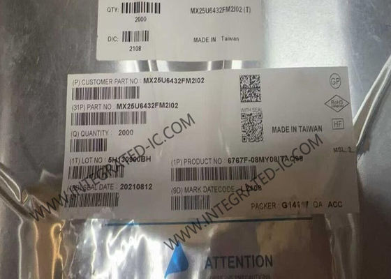MX25U6432FM2I02 Circuit intégré de mémoire flash NOR 64Mbit avec interface SPI 133 MHz en boîtier SOP8