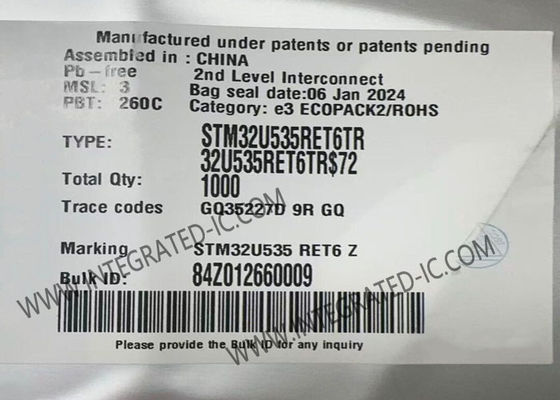 STM32U535RET6 Microcontrôleur MCU ultra-faible puissance avec FPU Arm Cortex-M33 MCU avec TrustZone