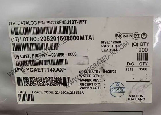 Microcontrôleur PIC18F45J10T-I/PT MCU 8 bits 40 MHz avec 32 Ko de mémoire programme