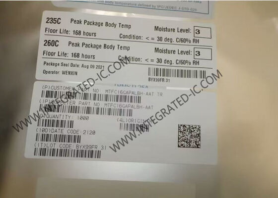 MTFC16GAPALBH-AAT Puce à mémoire 16 Go eMMC 5.1 Puce à mémoire TFBGA-153 Paquet