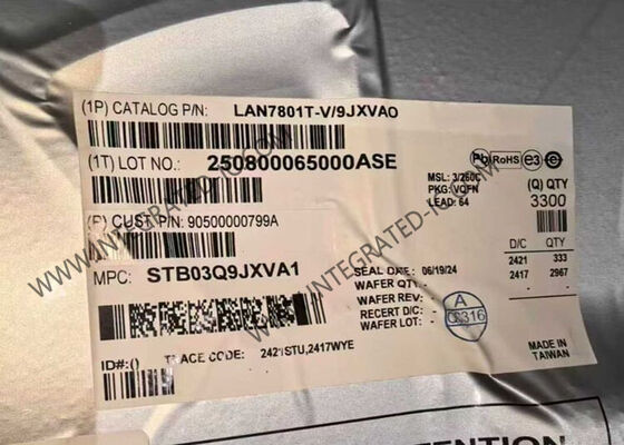 LAN7801T-V/9JXVAO Ethernet IC USB 3.1 Gen 1 to 10/100/1000 Ethernet Controller with RGMII