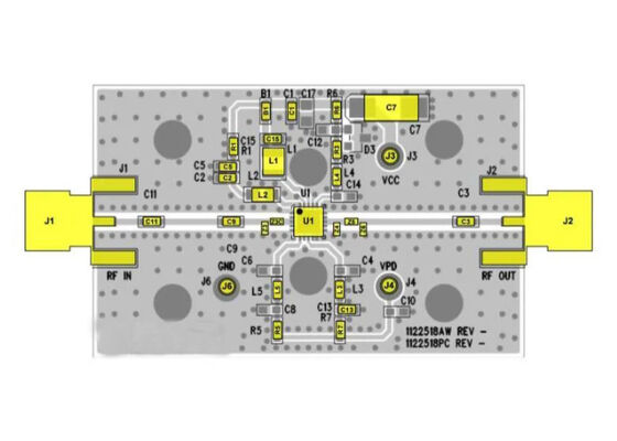TQP9111-PCB2140 Solutions embarquées Amplificateur de puissance 2W de 1,8 GHz à 2,2 GHz - Carte d'évaluation