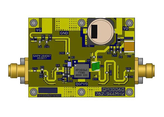 QPD0060PCB4B01 Solutions embarquées 90W 48V GaN Transistor RF de puissance - Carte d'évaluation