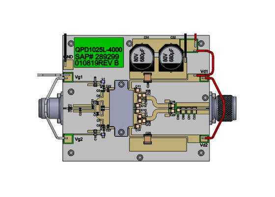 QPD1025LEVB3 Solutions embarquées 65V GaN Transistor RF à entrée adaptée, carte d'évaluation