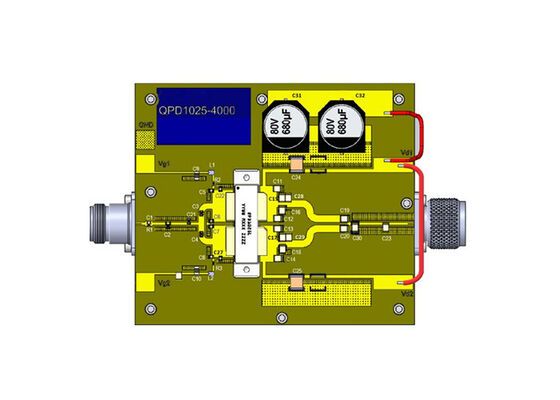 QPD1025EVB4 Solutions intégrées 1800W GaN RF Tableau d'évaluation des transistors correspondant à l'entrée