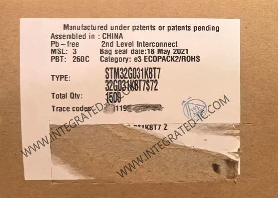 Microcontrôleur MCU STM32G031K8T7, circuit intégré 32 bits avec cœur ARM Cortex-M0+ à 64 MHz et mémoire Flash de 64 Ko