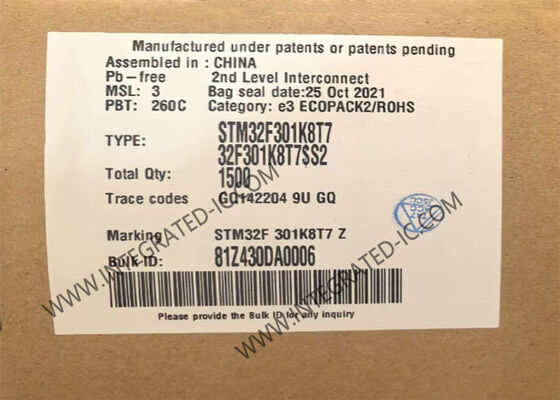 STM32F301K8T7 Microcontrôleur à 32 bits avec ARM Cortex M4 Core de 72 MHz et ADC à 8 canaux