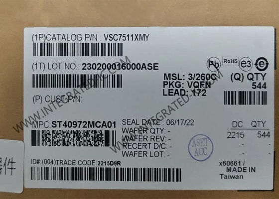 CI Ethernet VSC7511XMY 1,2 V, commutateur Gigabit Ethernet à 4 ports de couche 2 en boîtier VQFN-172