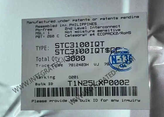 STC3100IQT : Circuit intégré de surveillance de batterie avec compteur de Coulomb, courant de sortie de 2,5 A et interface I2C pour batteries lithium-ion