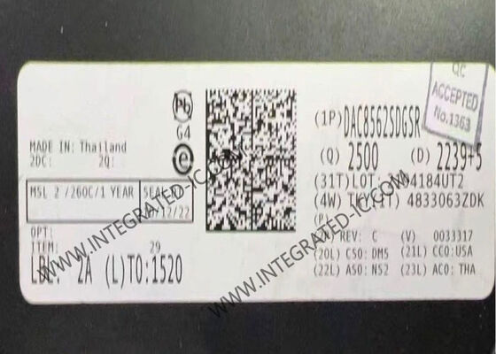 DAC8562SDGSR Résolution 16 bits Faible consommation d'énergie Double canal convertisseur numérique à analogique puce de circuit intégré