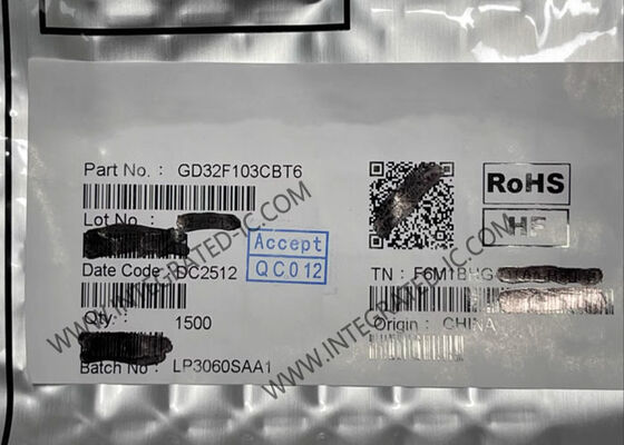 Microcontrôleur MCU 32 bits GD32F103CBT6 avec cœur ARM Cortex-M3 à 108 MHz en boîtier LQFP48 pour usage industriel