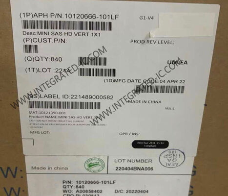 10120666-101LF Mini-SAS HD Connector 16 Position avec des débits de données de 6 Gb/s et 12 Gb/s et finition en contact doré