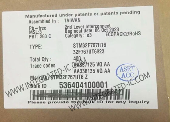 STM32F767IIT6 Microcontrôleur MCU 32 bits avec vitesse de 216 MHz et LQFP-176 Package pour les applications intégrées