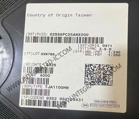 TJA1100HN Transcepteur PHY qualifié pour la liaison Ethernet automobile IC 100BASE-T1 conforme à la norme AEC-Q100 de catégorie 1 avec une tension d'alimentation de 3,1 V à 3,5 V