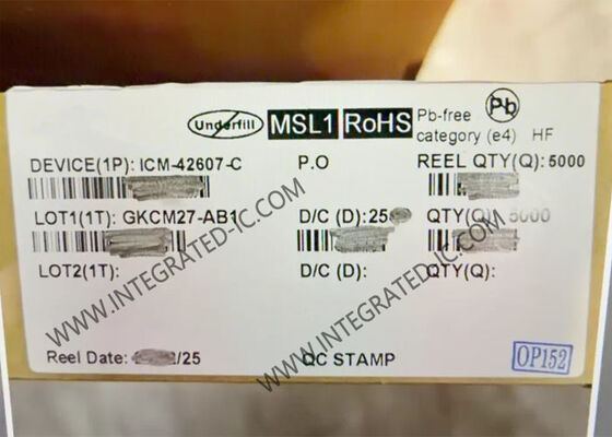 Capteur de mouvement MEMS haute performance 6 axes ICM-42607-C avec faible consommation d'énergie et résolution ADC 16 bits