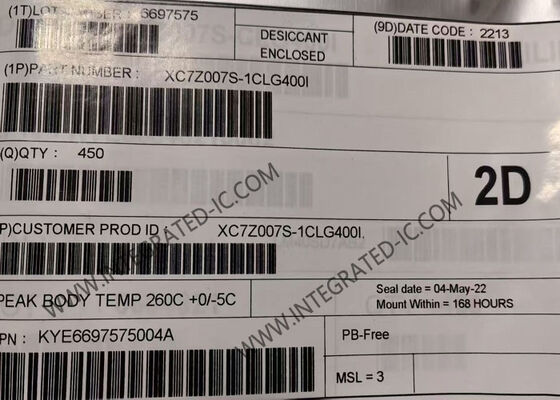 XC7Z007S-1CLG400I Réseau logique programmable avec fréquence CPU de 1 GHz, 23000 éléments logiques et prise en charge de la mémoire DDR3