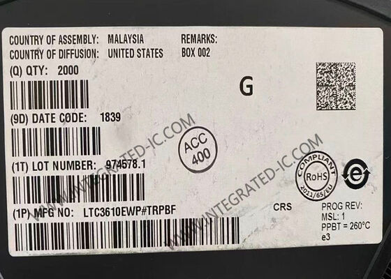 Circuit intégré LTC3610EWP, courant de sortie 12A, plage d'entrée 4V à 24V, convertisseur DC/DC synchrone abaisseur monolithique