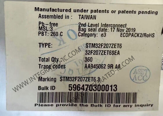 STM32F207ZET6 MCU microcontrôleur ARM 32 bits avec vitesse de 120 MHz dans le paquet 144-LQFP