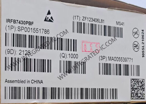 IRFB7430PBF MOSFET de puissance à canal N de 40 V avec courant de vidange de 409 A et dissipation de 375 W