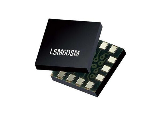 Capteur LSM6DSM CI IMU 6 axes avec résolution 16 bits, courant de 650 uA et plage de fonctionnement de -40 °C à 85 °C